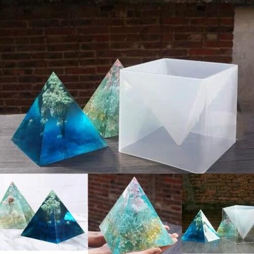 Hot 2020 Super Pyramid Silicone Mould Resin Craft Jewelry Crystal Mold With Plastic Frame jewelry Crafts resin molds