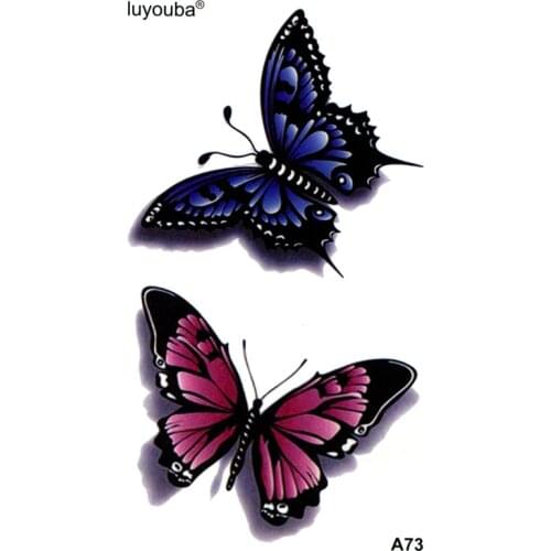 Red/Blue Butterfly Waterproof Temporary Tattoo Sticker Henna Tatoo Body Sticker Fake Tattoo The Flash Tatuajes Temporales