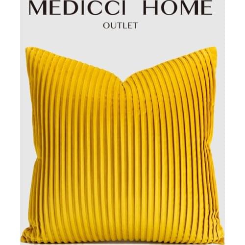 Medicci Home Designer Throw Pillow Covers INS Modern Farmhouse Striped Lemon Yellow Cushion Case For Bed Sofa Couch Decoration