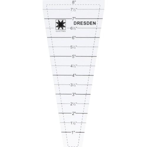 Multi-function Clear Acrylic Dresden Template Ruler Patchwork Quilting Ruler