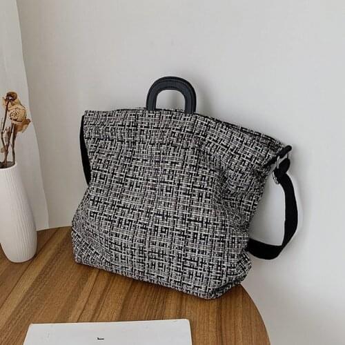 Fashion Woolen Messenger Bag Women Large Capacity Casual Shoulder Crossbody Portable Handbag for Autumn Winter