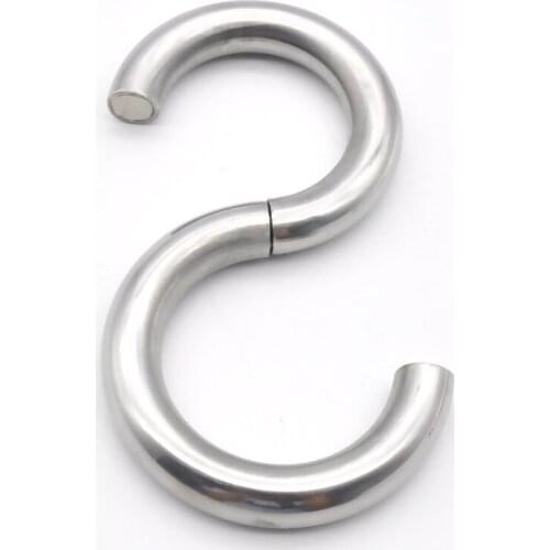 Mens stainless steel metal scrotum restraint Magnet DIldo pendant Penis ring Couple passionate game props Sex training toy