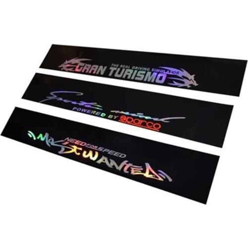 New 8 X 52 PVC Windshield Sticker Banner Strip Racing Front Rear Window Car Sun Visor Laser Reflective Decorative Stickers nice