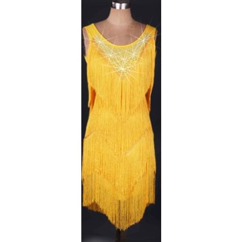 New style Latin dance costume spandex tassel stones latin dance dress for women latin dance competition dresses