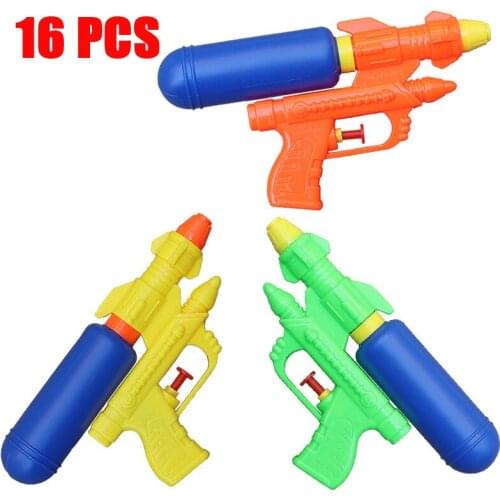 Wholesale 16pcs/set Summer Holiday Kids Water Guns Toys Classic Outdoor Beach Water Pistol Blaster Gun Portable Squirt Gun Toys