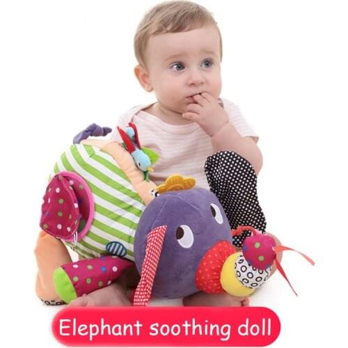 Plush Elephant Multifunction Crawling Bed Hanging Toy Rattle Mobiles Baby Toddler Toys Stuffed Plush Elephant Stacking Game