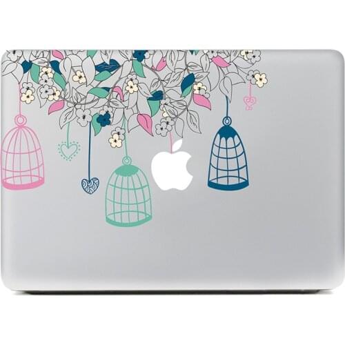 Hanging bird cage Vinyl Decal Sticker for DIY Macbook Pro / Air 11 13 15 Inch Laptop Case Cover Sticker