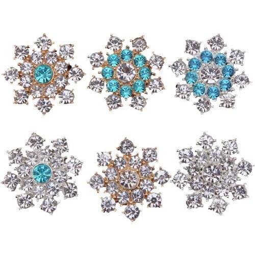 20pcs/lot 25MM 6Colors Newhot Sparkly Rhinestone Button For Handmade Accessories Clear Crystal Metal Button For Baby Hair Flower