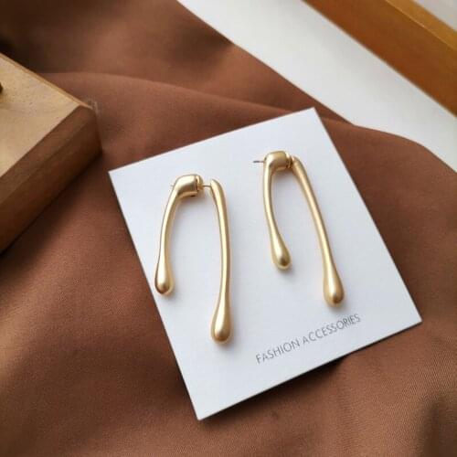 S925 Fashion Temperament Irregular Geometric Stud Earrings Retro Matte Texture Personality Earring Trend