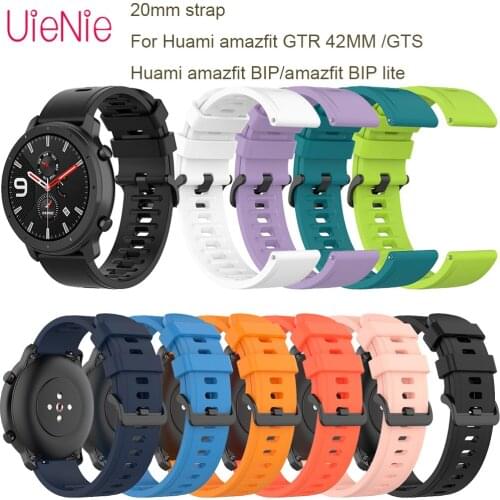 20mm Silicone Strap For Huami amazfit GTR 42MM /GTS /Amazfit BIP/Amazfit BIP Lite High Quality Wristband Bracelet Accessories