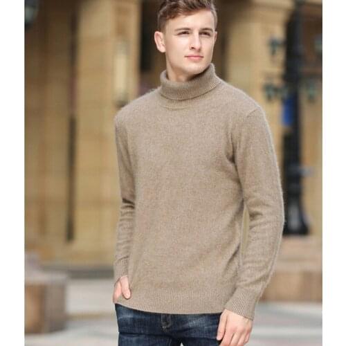 Sweater Men turtleneck Mink Cashmere Pullover Mens Natural Cashmere Factory Low Discount korean style JN971