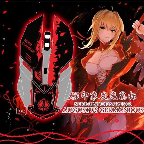 Anime Fate/Grand Order Nero Jeanne d'Arc USB Computer Mouse Cosplay Wired Light Optical Gamer Gaming Mice Mouse Xmas Gifts
