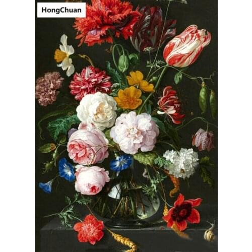 Vintage flower 5D DIY full diamond round/square cartoon diamond embroidery mosaic cross stitch diamond painting mural, New Year