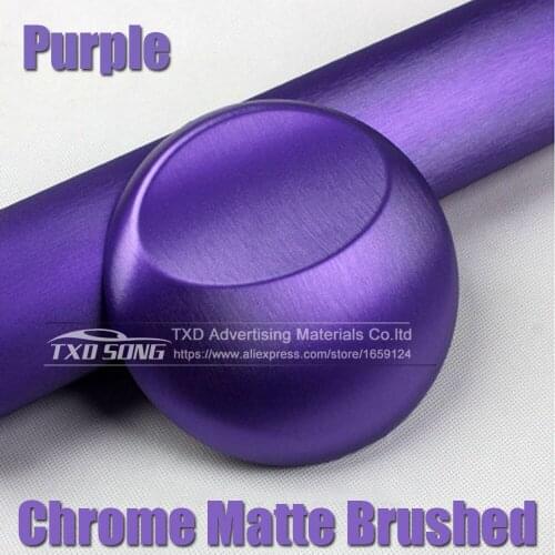High Quality Purple Matte Chrome Brushed Vinyl Wrap Film Bubble Free For Car Wrapping Size:10/20/30/40/50/60X152CM/LOT