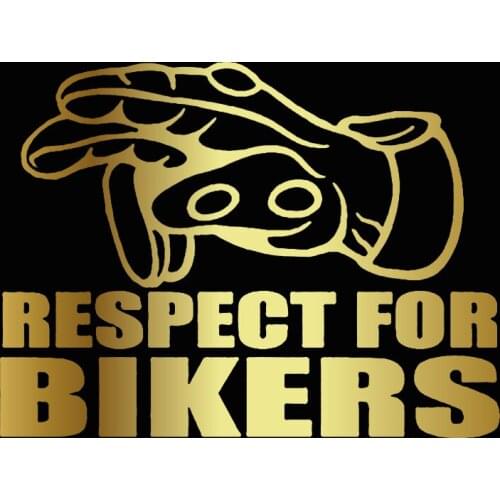 WaveHands Respect for Bikers Vinyl Carbon Fiber Funny Car Sticker 3D JDM Sticker on Auto Decal Motorcycle Car Styling 15*11.3cm