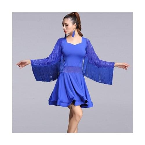 Adult/ tassel Latin Dance Dress Women Girls/Lady Cha Cha/Rumba/Samba/Tango/Ballroom Dance Skirt Latin Performance Wear