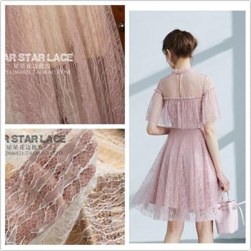 Gold Lace Mesh Wave Jacquard Fabric Tulle Fabric For Wedding Dress Embroidered Net Patchwork Needlework Diy Material