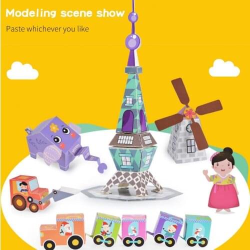 1 Set Origami Craft Toy Interactive DIY Educational Kids Origami Toy Kit for Kindergarten Cartoon Kids Origami Toy Kit