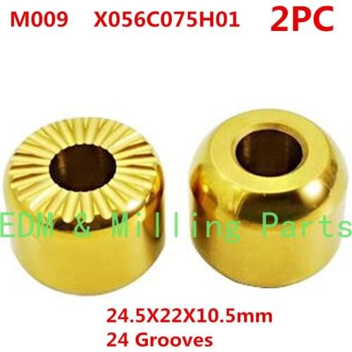 2PC EDM Wire M009 X056C075H01 POWER CONDUCTIVE CONTACT BLOCK 24.5X22X10.5mm Titanium Plating For QA/FA7FX/BA/RA Machine Service