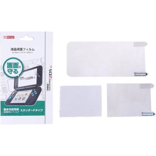 2in1 Top Bottom HD Ultra Clear Protective Film Surface Guard Cover for Nintendo New 2DS XL 2DS LL LCD Screen Protector Skin 50LA
