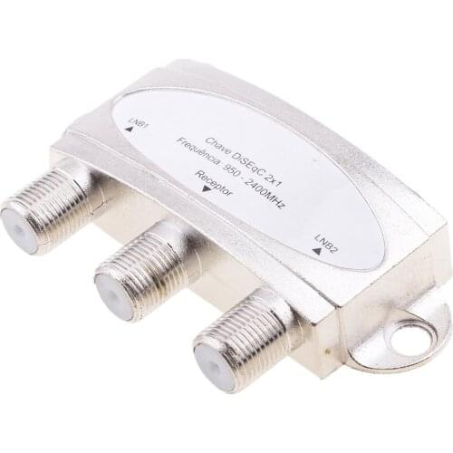 2x1 DiSEqC Switch Satellite Antenna Flat LNB LNBF Switch for TV Receiver