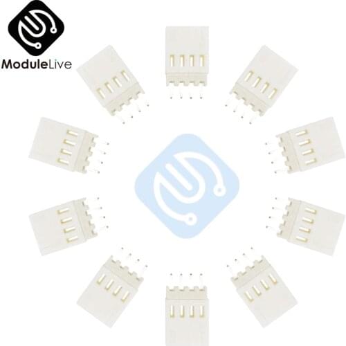 4Pin 4 Pins 10PCS KF2510-4P KF2510 4P 2.54mm Pitch Terminal Housing Pin Header Connectors Adaptor Kits 2.54 mm