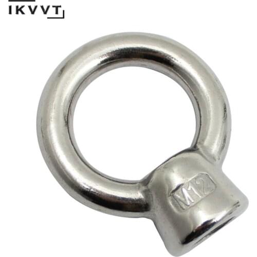 5PCS JIS1169 Lifting Eye Nut Ring Loop Hole Thread Nuts 304 Stainless Steel M6 M8 M10 M12 For Marine Hardware