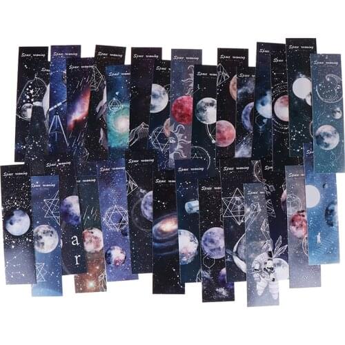 Roaming space Paper bookmarks Cartoon bookmarks 30pcs for books/Share/book markers/tab for books/stationery Gift Stationery card