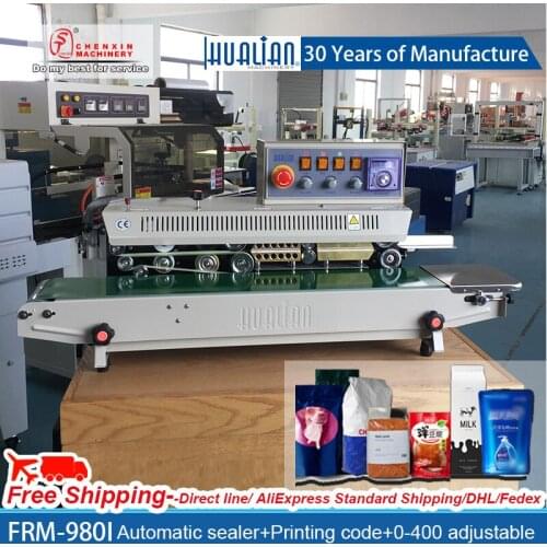 FRM-980I Hualian Automatic sealing machine PE bags sealer packaging machine plastic bags sealer commercial sealer machine