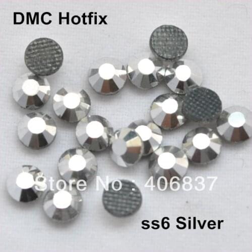 Free Shipping! 1440pcs/Lot, ss6 (1.9-2.1mm) High Quality DMC Silver Plated Iron On Rhinestones / Hot fix Rhinestones