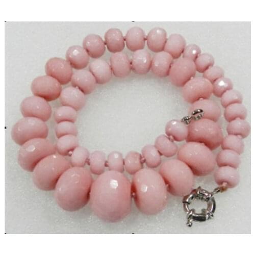 Free Shipping Huge 10-20mm Faceted pink Red Abacus Beads Necklace 18"