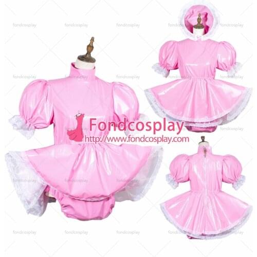 Sissy maid pvc dress lockable Uniform cosplay costume Tailor-made[G3780]