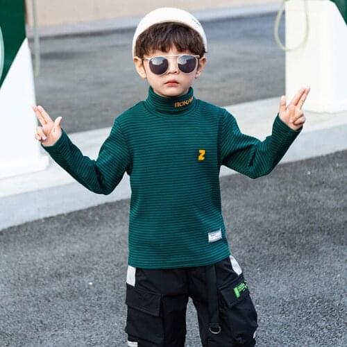 New Material 2021 Spring Autumn Dralon Children Sweater Keep Warm Winter Base Shirt Stripe Pullover Cardigan For Boys And Girls