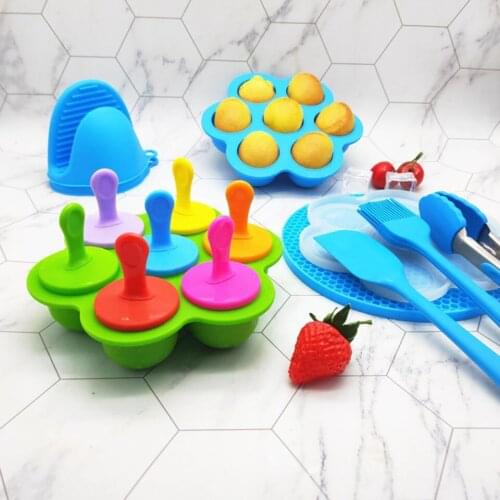 Ice Cream Mould Baby Food Storage Container Non-Stick Ice Cube Trays Egg Steamer Rack Chocolate Popsicle