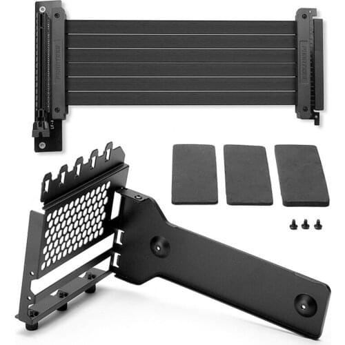 Graphics Card Holder Vertical Stand Metal Video Card Extension Mounting Bracket With PCI adapter cable for 7 PCI Chassis PC Case