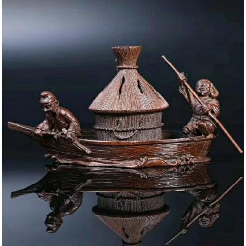 Exquisite red copper tower back flow incense ornament