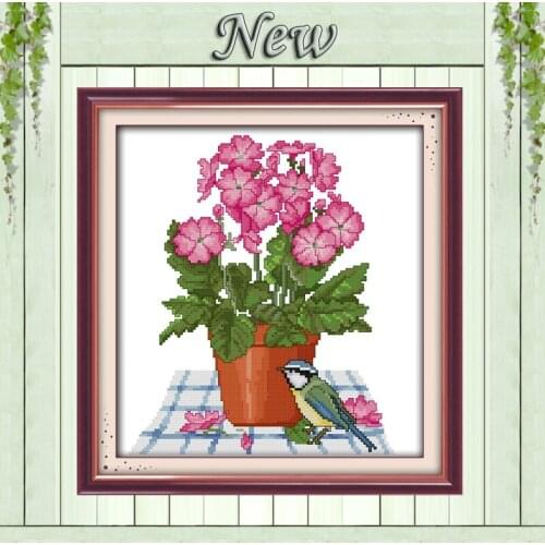 Flowers bloom and fade bird decor paintings counted printed on canvas DMC 14CT 11CT Cross Stitch Needlework kits Embroidery Sets