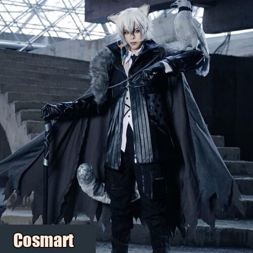 Game Arknights SliverAsh Uniform Cosplay Costume With Tail Ear Halloween Suit For Men Outfit New