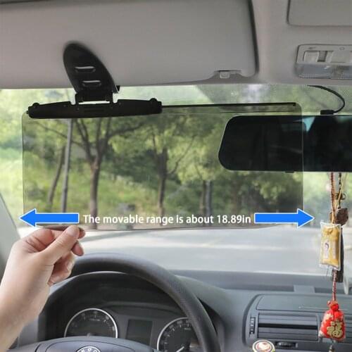 Car visor polarized transparent vision anti-glare anti-uv swivel adjustable sun block clear vision visor mirror car accessories