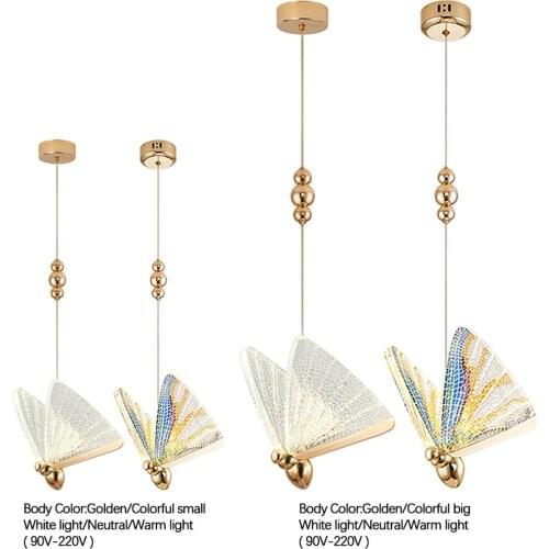 Creative Butterfly Chandelier Lamp LED Hanging Ceiling Light Fixtures for Cafe Bar Tea Room Bedroom Living Room Decoration
