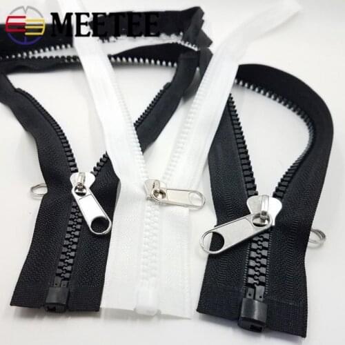 Meetee 1/2pcs 50-300cm Resin Zipper Double-sided Slider Pullers for Outdoor Tent Mosquito Net Backpack Repair Crafts Accessories