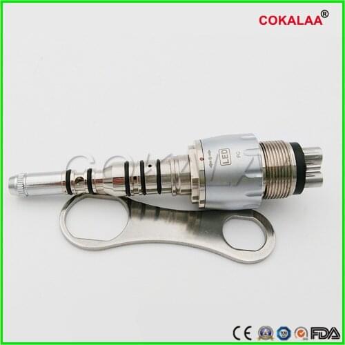 1 pcs Kavo type fiber optic handpiece multiflex coupler 6 Holes water adjustable LED quick coupling