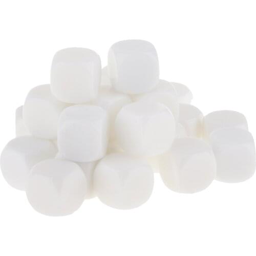 Pack of 16mm Gaming Dice DIY Blank White Standard Six Sided D6 Crafe Cubes