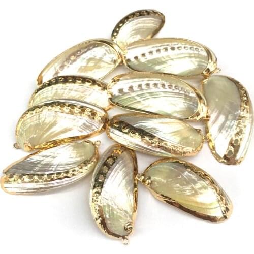 Natural shell Abalone shells Pendants Charms Necklace pendant for Jewelry Making DIY Bracelet Necklaces Accessories Size 27x60mm