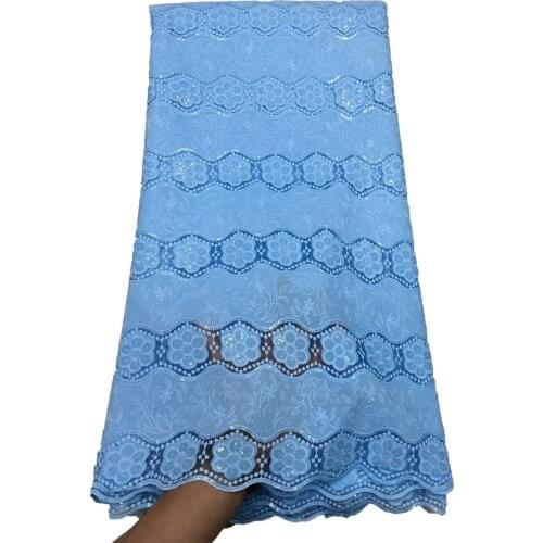 Latest 2021 High Quality African Lace Fabric Embroidery Swiss French Tulle Cotton 5Yards Wedding Party Dress Guipure Sequins