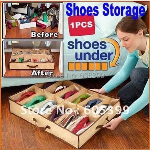 New Brand New 5pcs/lot Non-woven Fabrics Shoes Storage Organizer Case Brown with Free Shipping