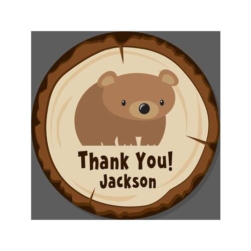 Personalized Woodland Party Favor Tag Stickers - Forest Animal Favor Stickers - Boys Birthday - 1st Birthday - Woodland Creature
