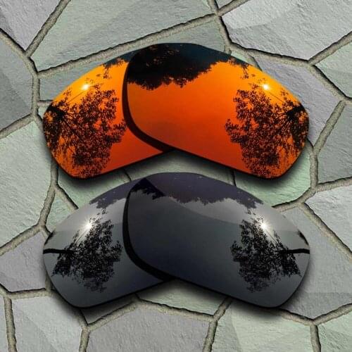 Grey Black&Red Orange Sunglasses Polarized Replacement Lenses for Oakley Jawbone