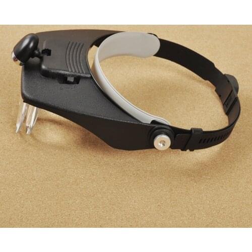 Headband Magnifying Glass Eye Repair Magnifier LED Light 1.2X 1.8X 2.5X 3.5X Glasses Loupe Optical Lens