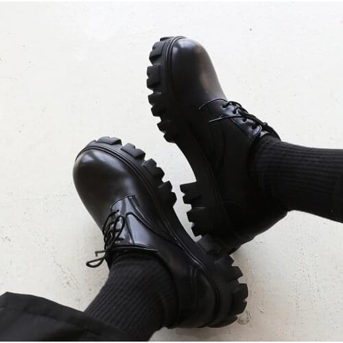 Recommand ! Cool Men Thick Heel Flatform Heighten Leather Shoes Trendy Boy Dad Shoes Clunky US Size